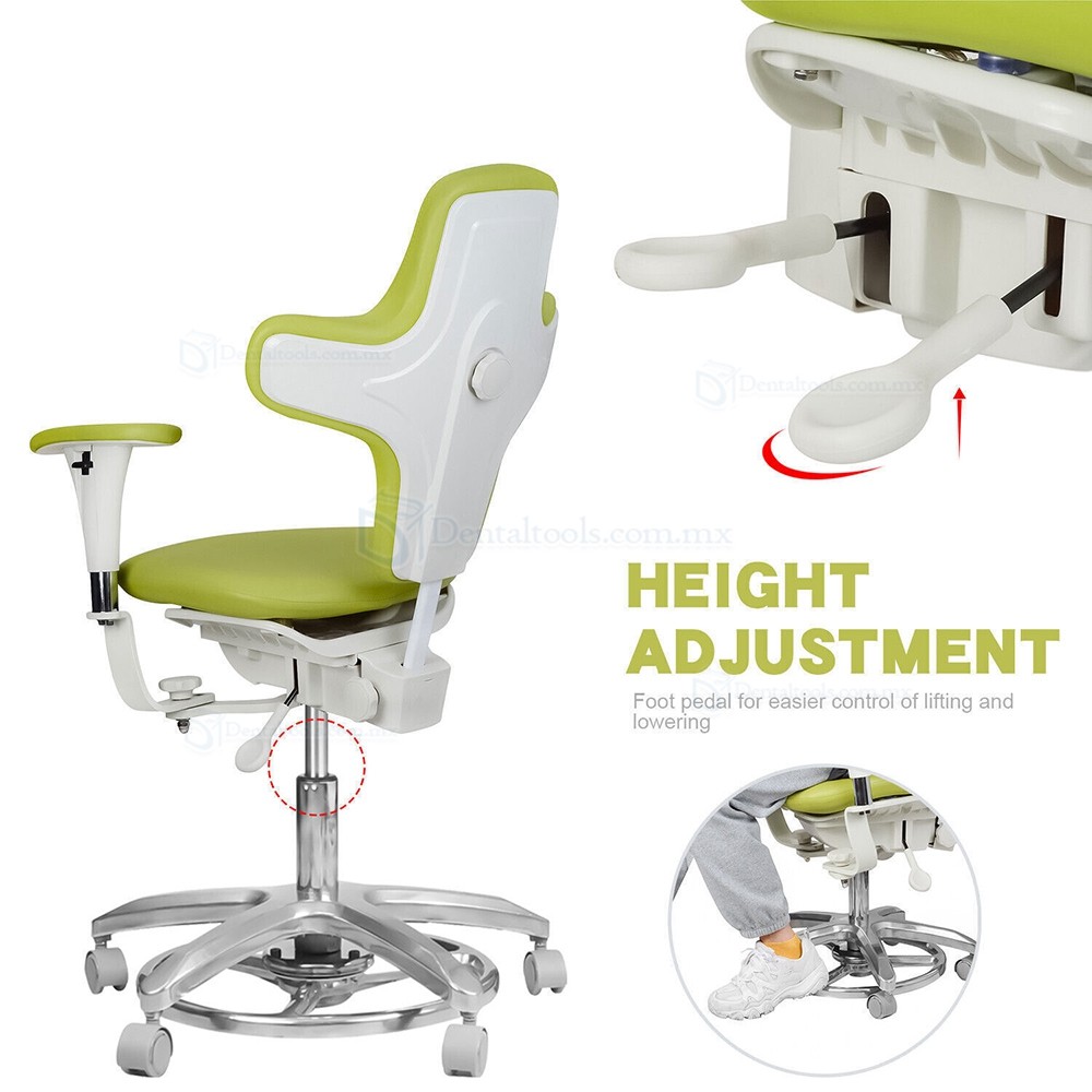 Taburete ergonómico para microscopio dental con apoyabrazos control de pie ajustable sillas para dentistas