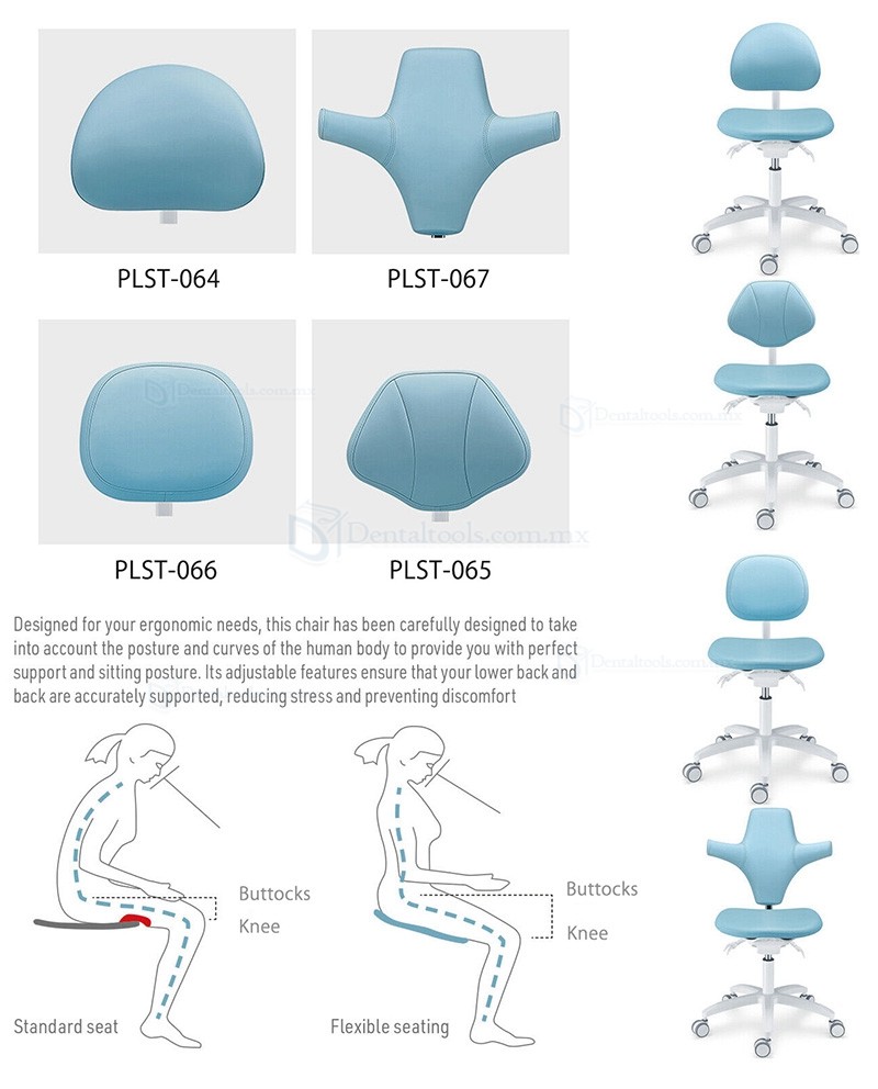 PLST-06 Serie Taburetes dentales ajustables silla de higienista para asistente de dentista