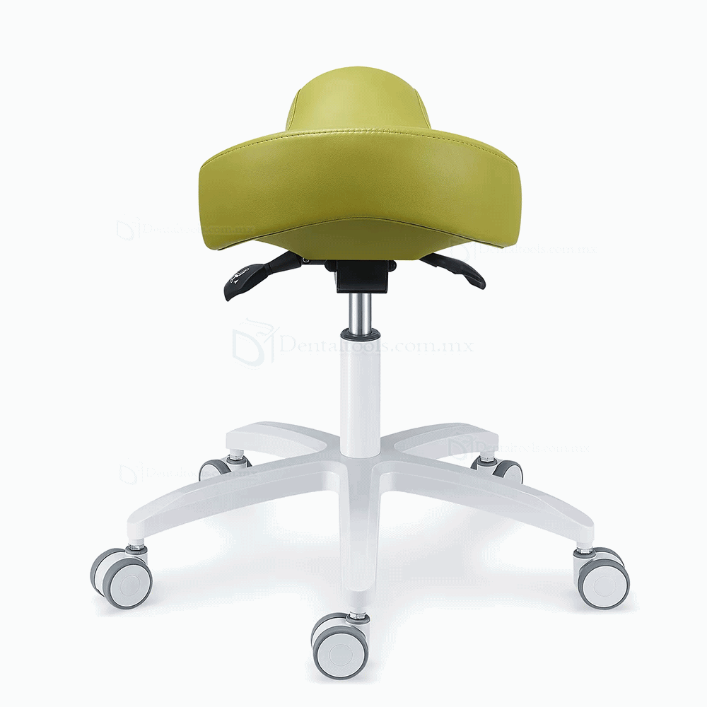 PLST-075 Taburete tipo silla de montar para higienistas dentales odontología cuero de microfibra