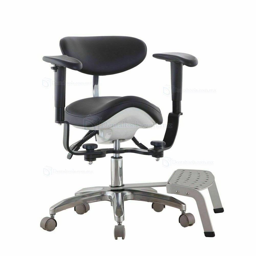 Qiyuan Taburete para microscopio dental  backrest  con respaldo, apoyabrazos y base del pie SDS-PB1