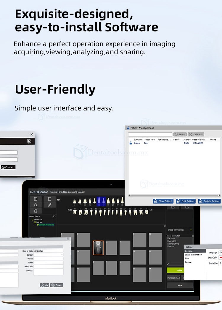Máquina de rayos X dental portátil de alta frecuencia + Kit de sensor de rayos X RVG Máquina de rayos X dental portátil de alta frecuencia + Kit de sensor de rayos X RVG
