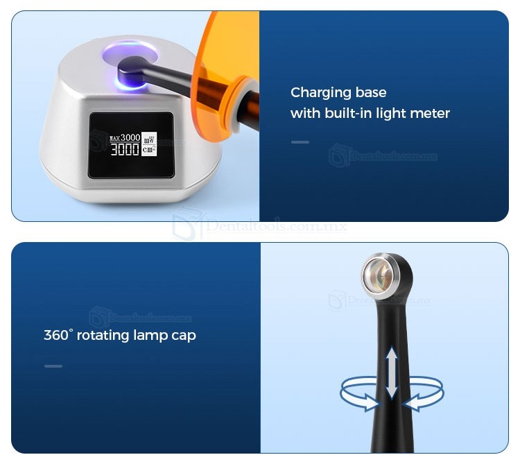3H X-lite Q6 Lámpara de Fotocurado 1 Segundo LED Inalámbrica para Odontología con Medidor de Luz 3H X-lite Q6 Lámpara de Fotocurado 1 Segundo LED Inalámbrica para Odontología con Medidor de Luz