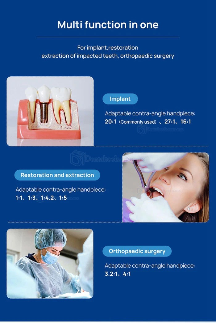 YAHOPE IMPLANT Surg Máquina quirúrgica de implantes dentales sin escobillas con contraángulo LED 20:1