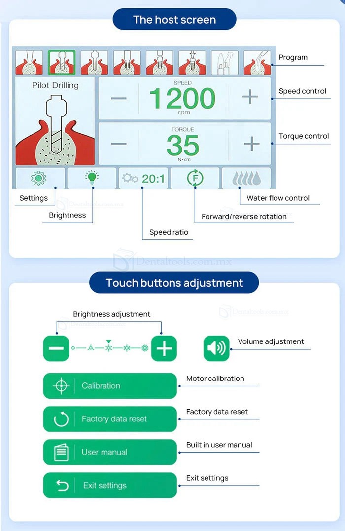 YAHOPE IMPLANT Surg Máquina quirúrgica de implantes dentales sin escobillas con contraángulo LED 20:1